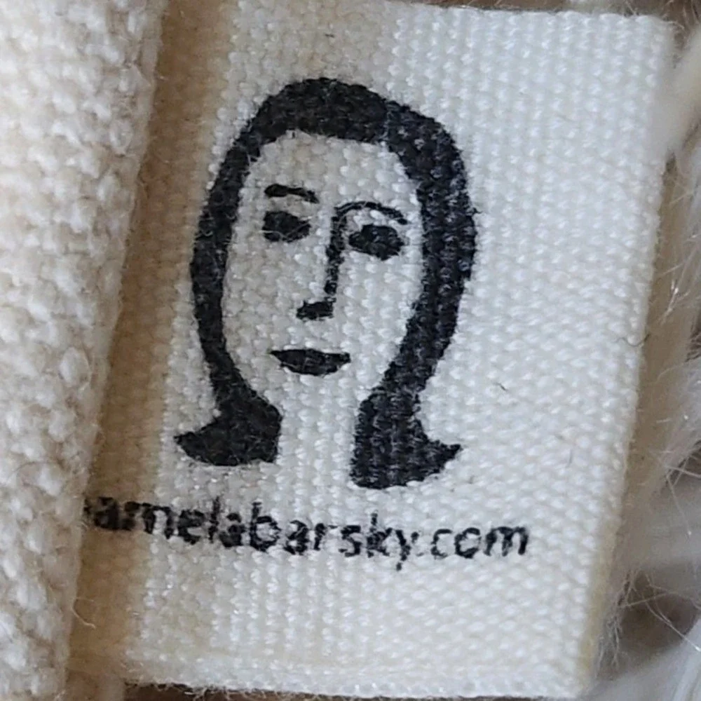 Pamela Barsky Canvas Zipper Pouch I Wish Someone Could Follow Me Quote Bag Cream